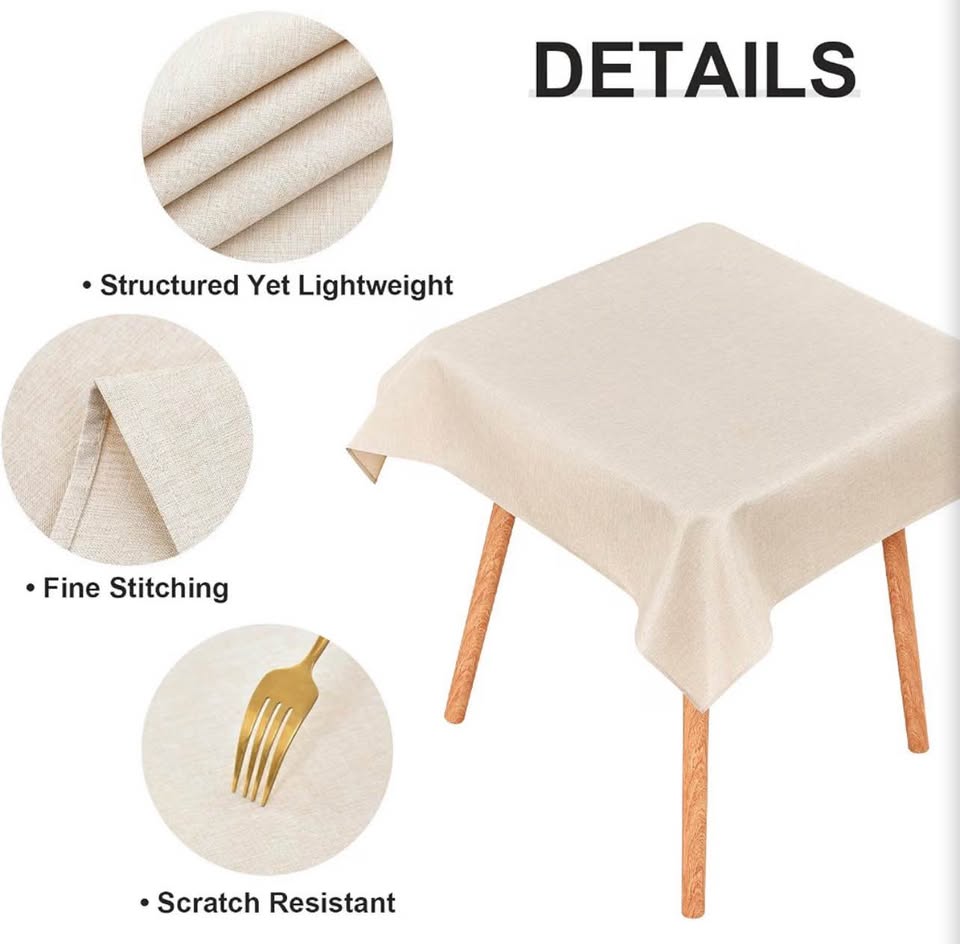 Square Beige Tablecloth35x 35 inch