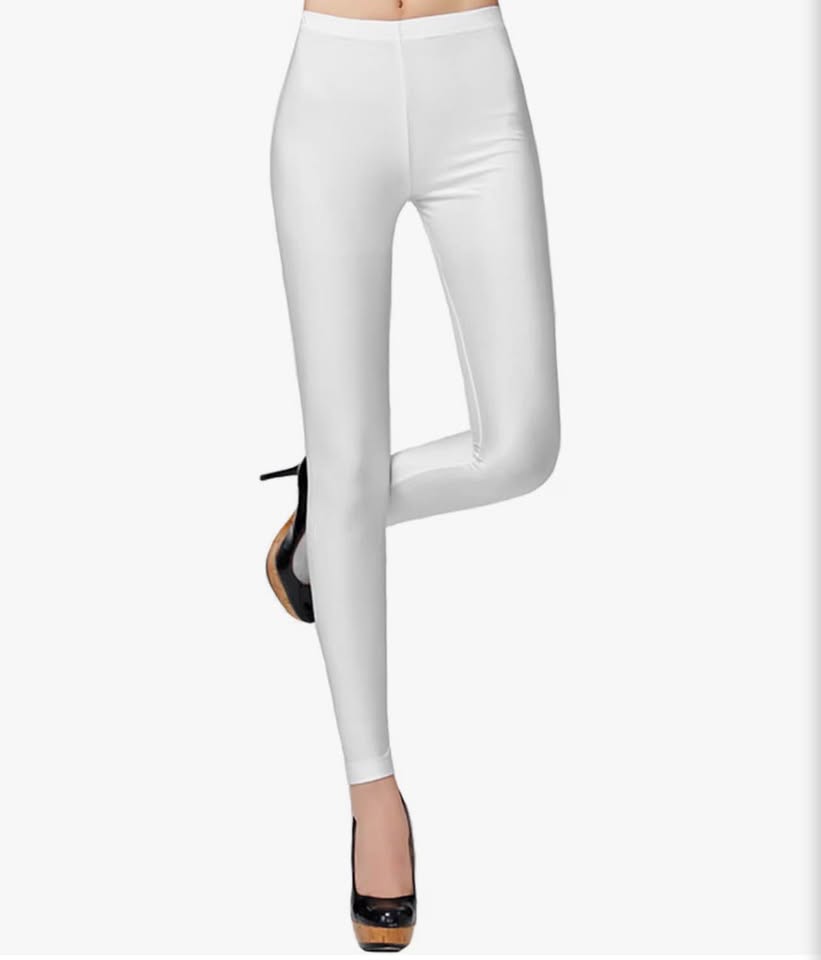 Pnadty Women's Neon Yoga Pants Shiny Skinny Elastic Stretch Leggings Tummy Contr