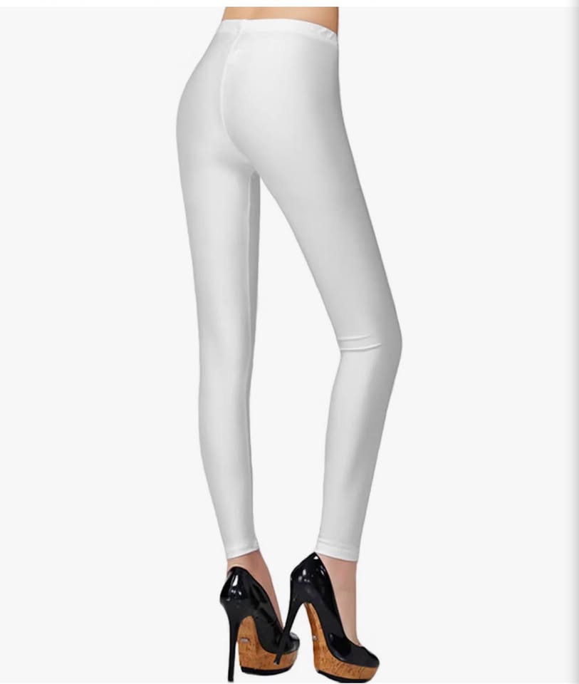 Pnadty Women's Neon Yoga Pants Shiny Skinny Elastic Stretch Leggings Tummy Contr