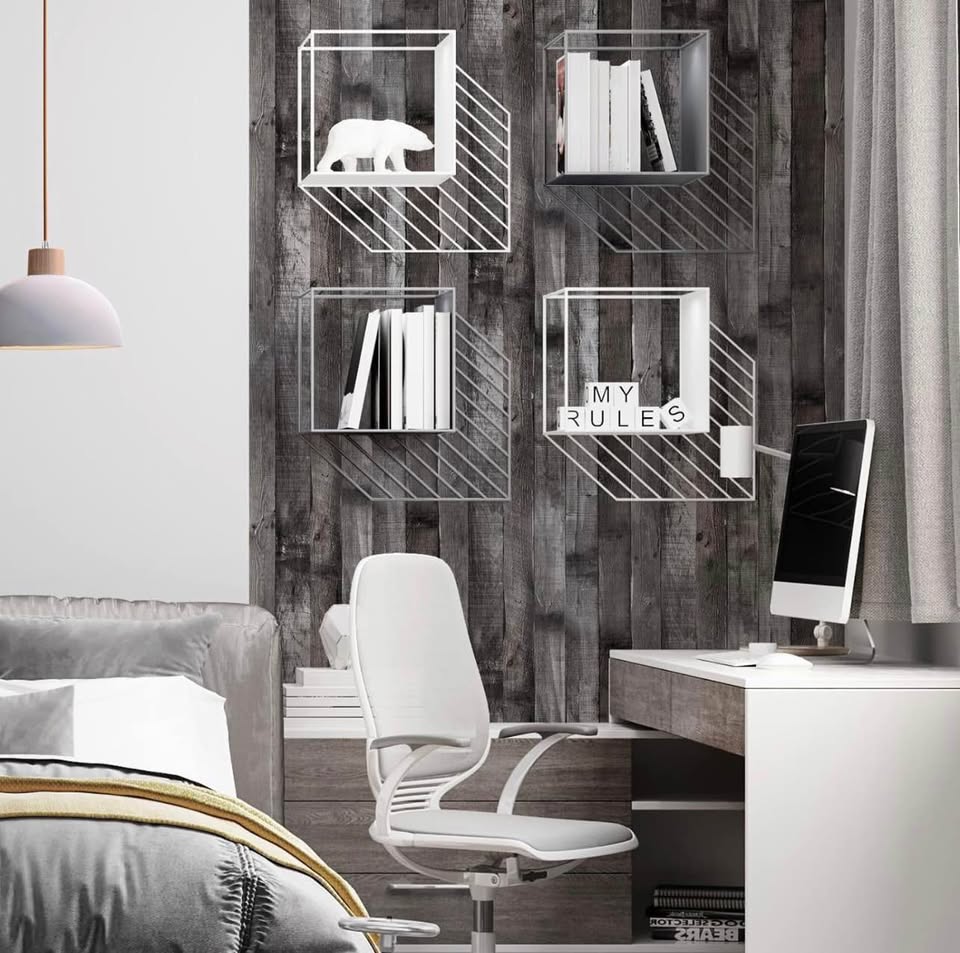 Rustic Grey Wood Peel and Stick Wallpaper
