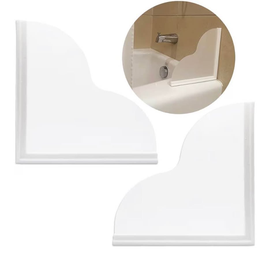Tub Splash Guard Removable, 2 Pack Bathtub Water Splash Guards,Silicone Base & A