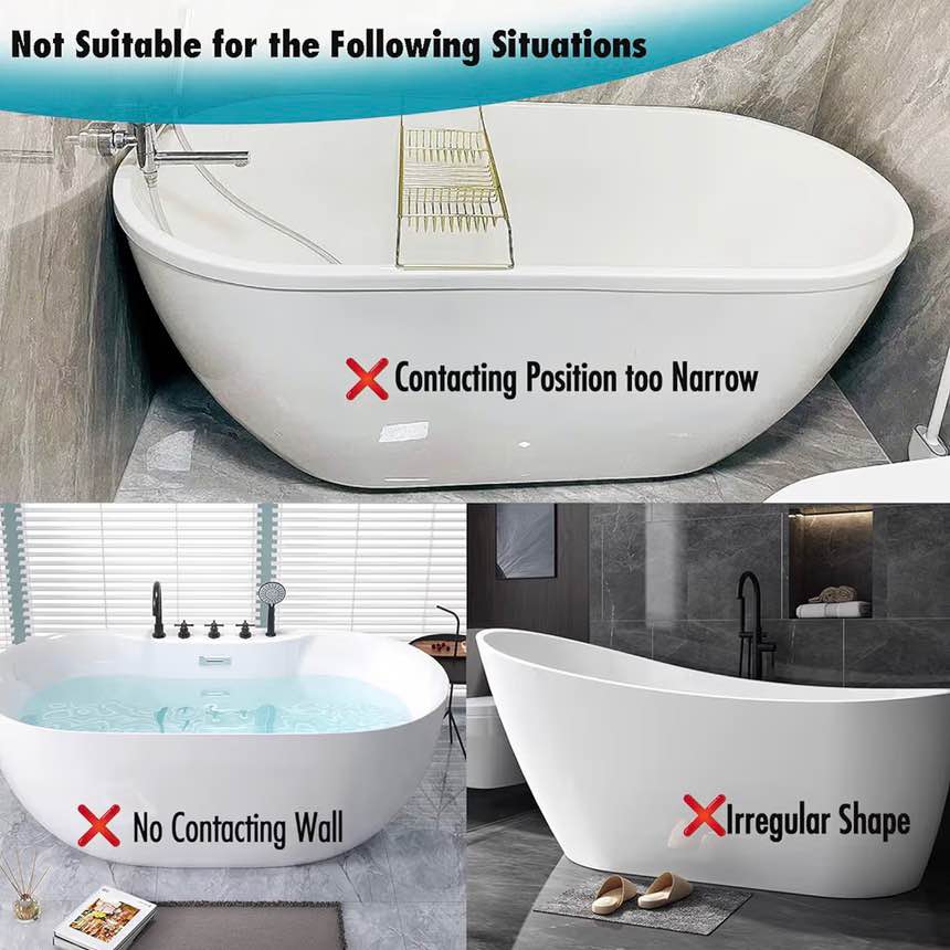 Tub Splash Guard Removable, 2 Pack Bathtub Water Splash Guards,Silicone Base & A