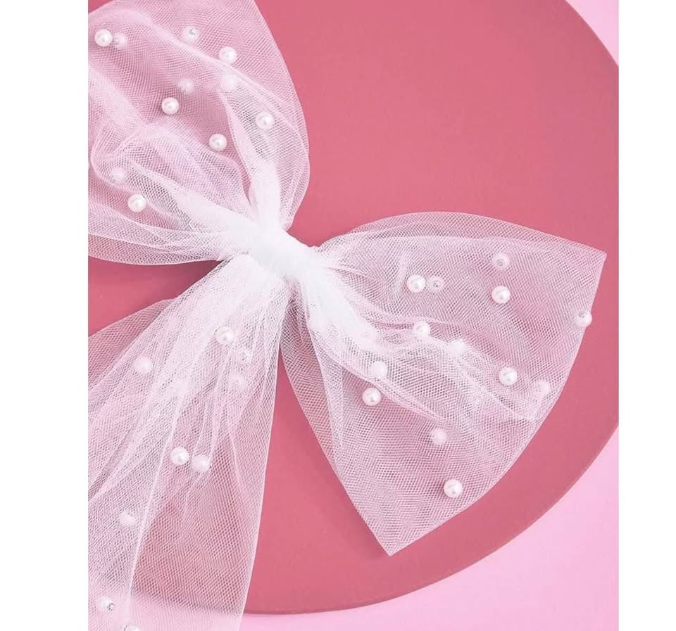 Bachelorette Party Decorations Pearl White Hair Bow - Bride to Be | Bridal Showe
