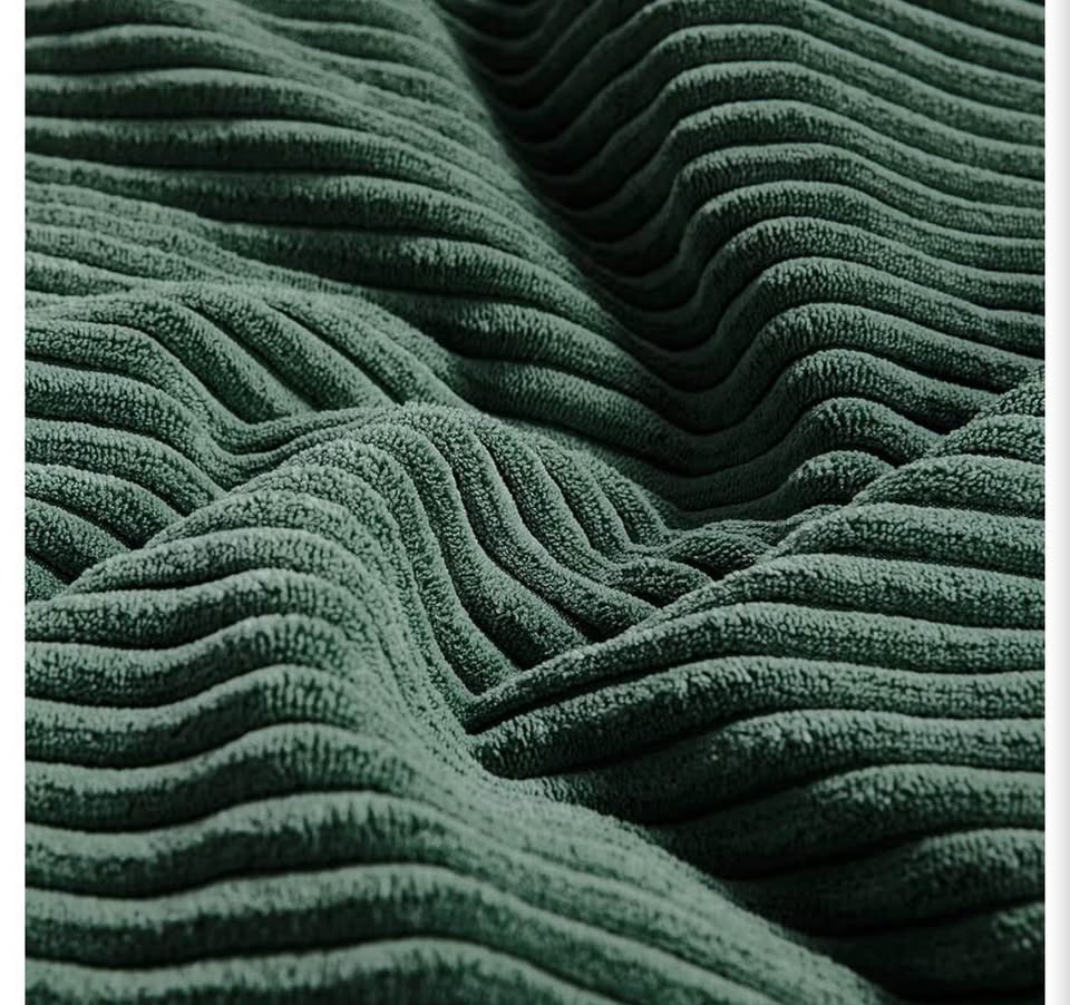 Set of 2 Dark Green Corduroy Throw Pillow Covers