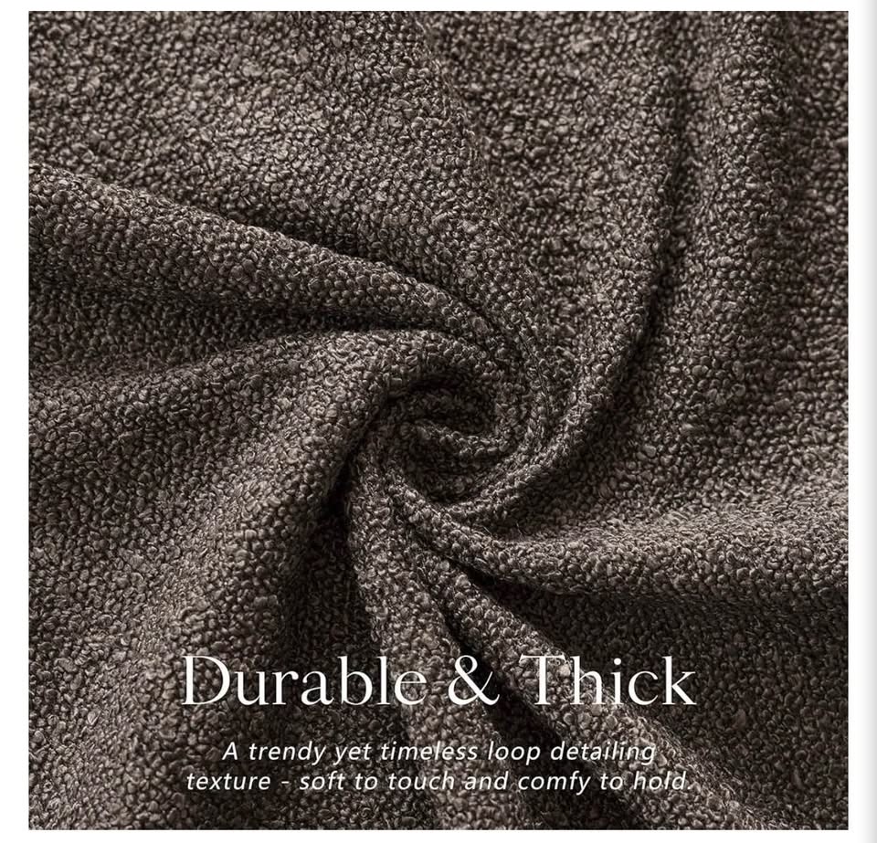 Boucle Textured Pillow Covers - Charcoal Grey