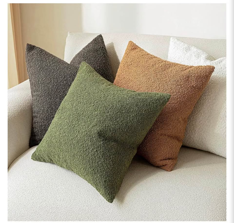 Boucle Textured Pillow Covers - Charcoal Grey