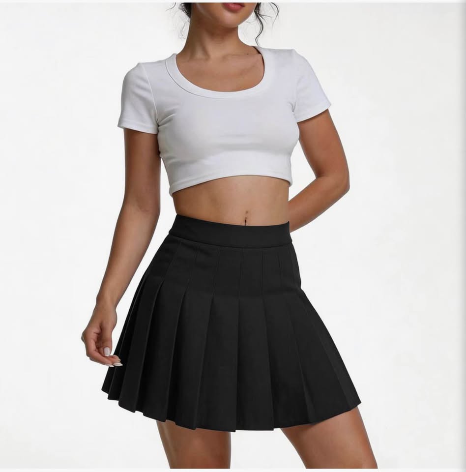 Women's High Waist A-Line Pleated Mini Skirt Short Tennis Skirt