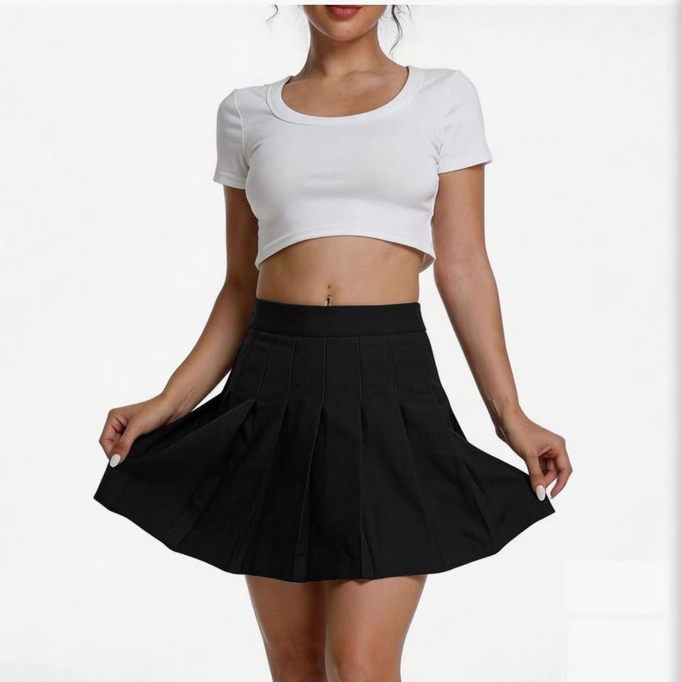 Women's High Waist A-Line Pleated Mini Skirt Short Tennis Skirt