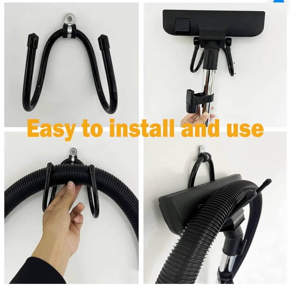 2 Pack Vacuum Hose and Head Holder - Wall Mount Stand Storage Rack for Canister 