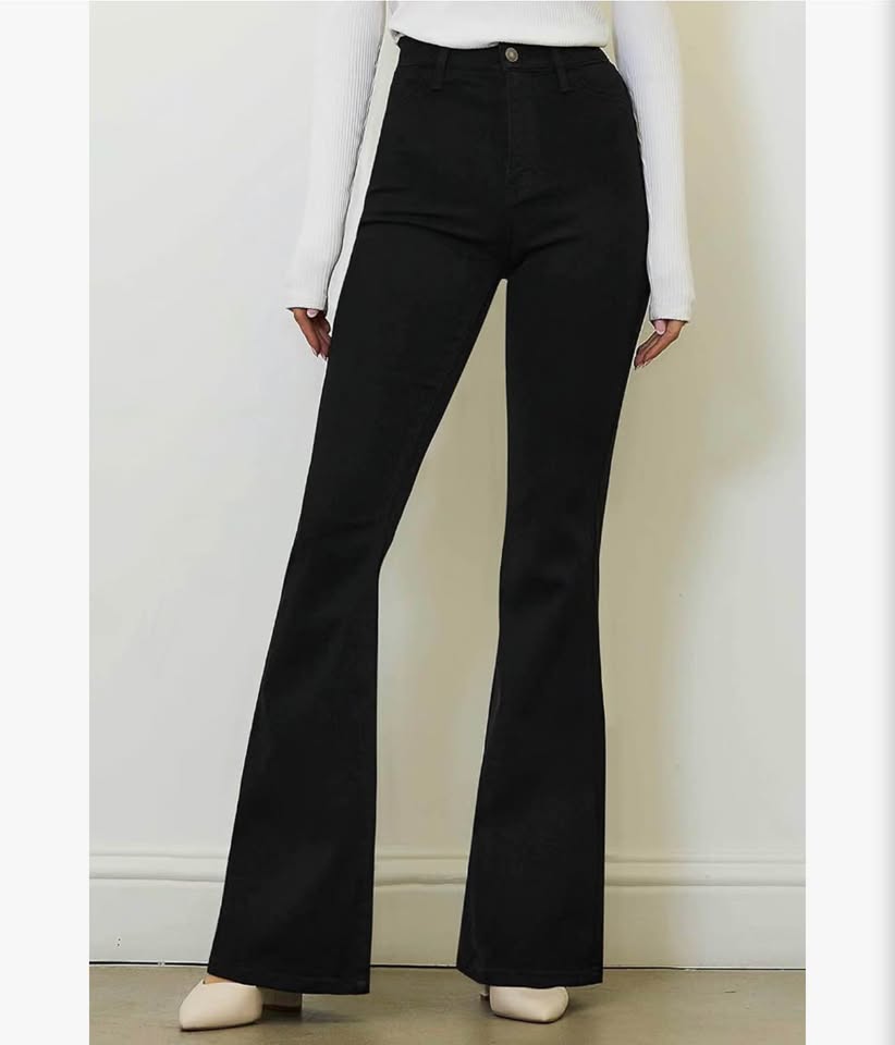 High Waisted Black Flare Jeans size 10 &12&S&L