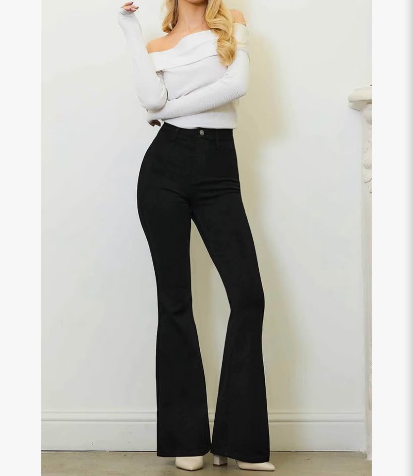 High Waisted Black Flare Jeans size 10 &12&S&L