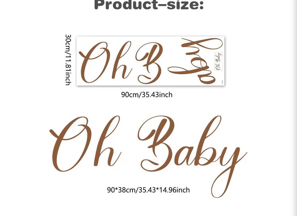 'Oh Baby' Party Backdrop Decals