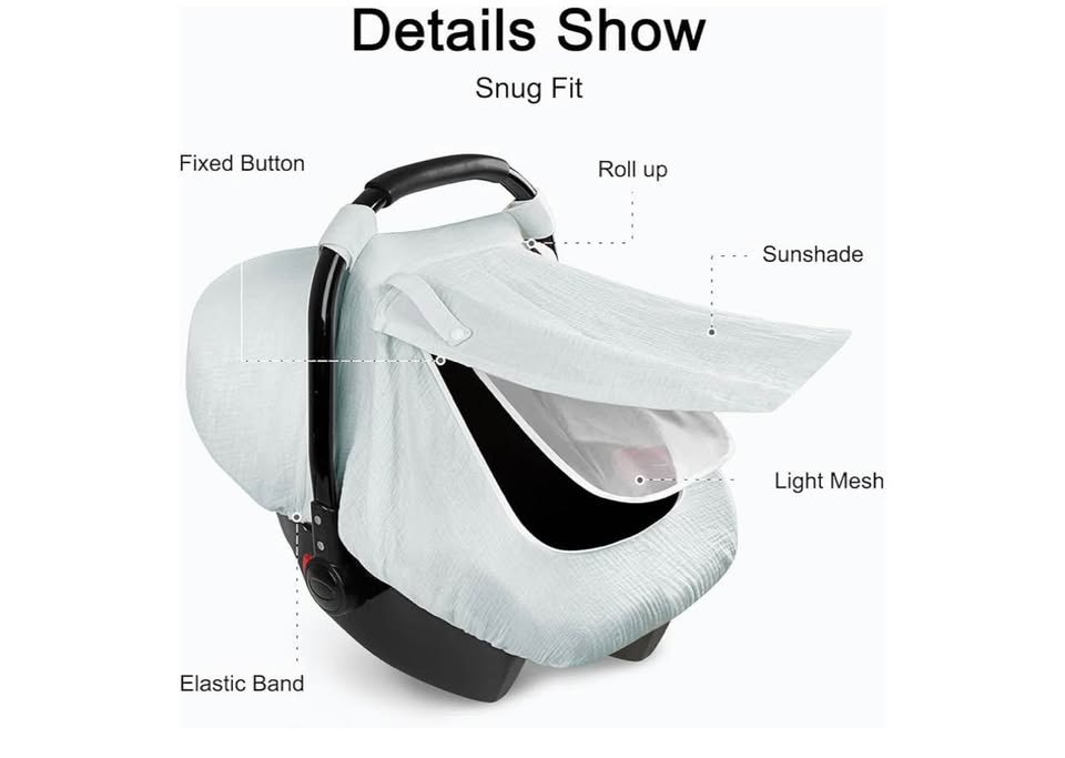 Car Seat Covers for Babies, Summer Baby Car Seat Cover for Boys Girls with Breat