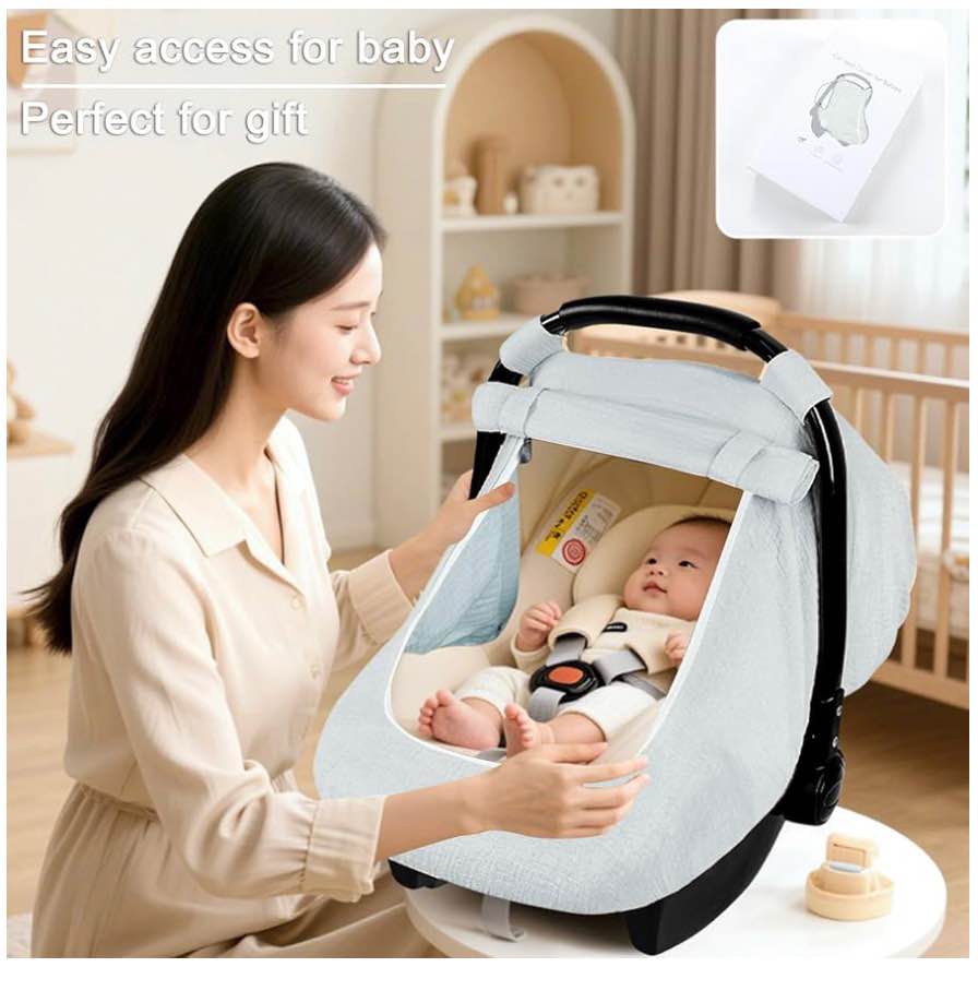Car Seat Covers for Babies, Summer Baby Car Seat Cover for Boys Girls with Breat