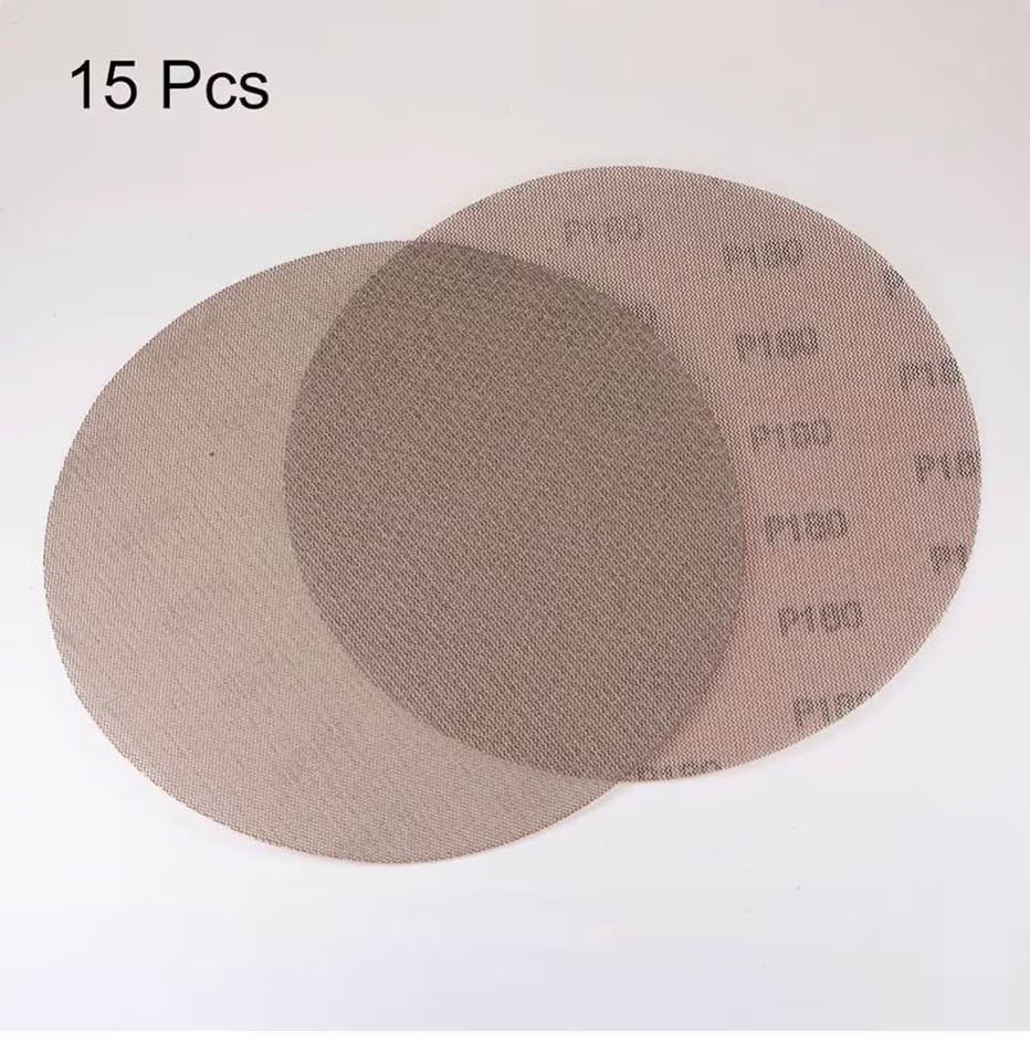 15pcs Mesh Sanding Discs 9 Inch Hook and Loop Sanding Net 180 Grits Dust Free Ab