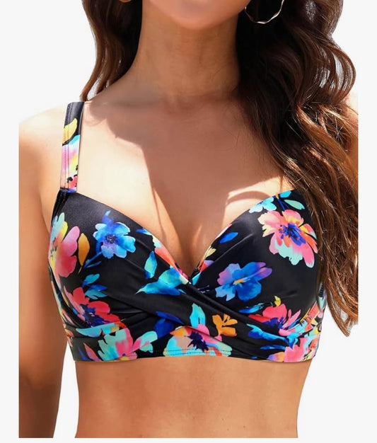Women Underwire Bikini Top Push Up Swim Top Swimsuit Tops Bathing Suit Tops Bra 