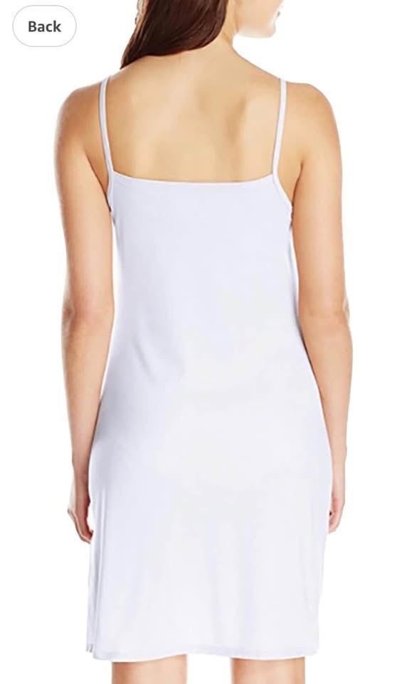 NWWAN Women's Full Slip Dress, White, Size Medium