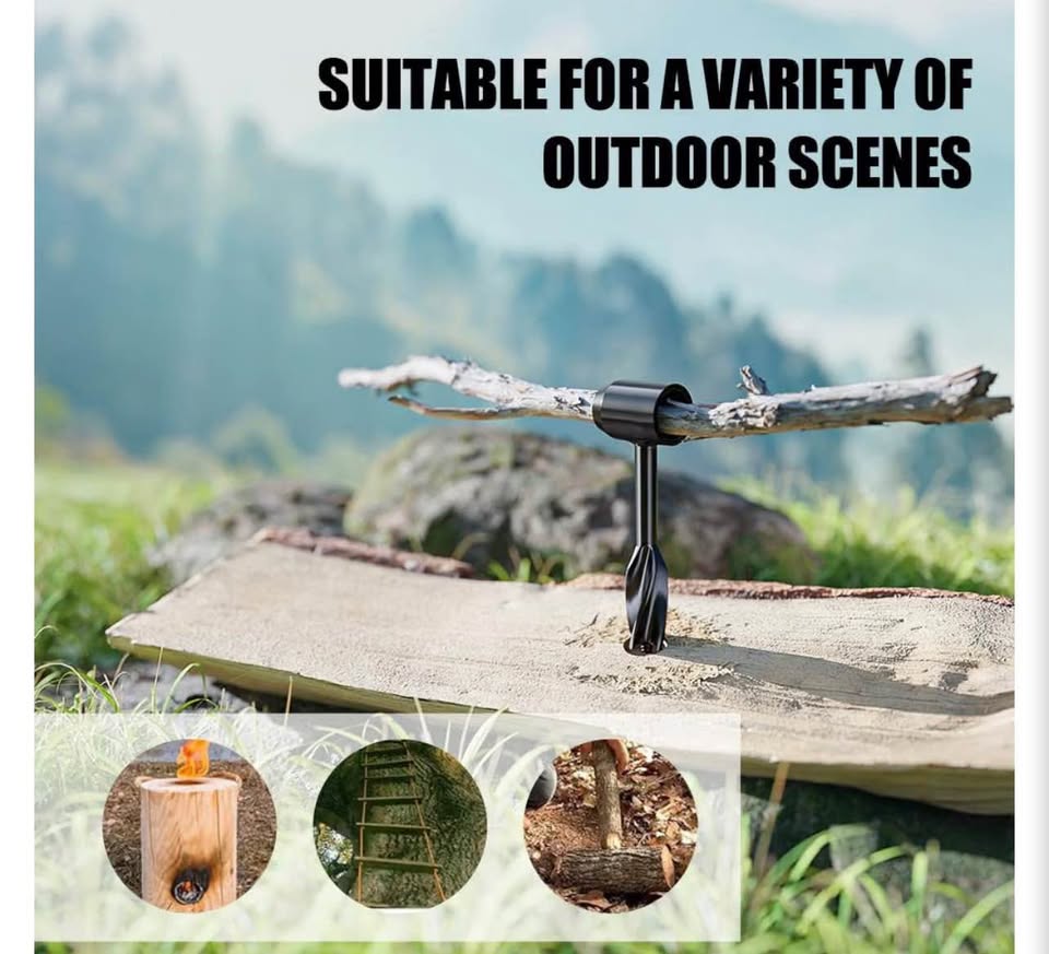 Bushcraft Settlers Tool Survival Hand Auger Wrench, Scotch Eye Auger Manual Dril