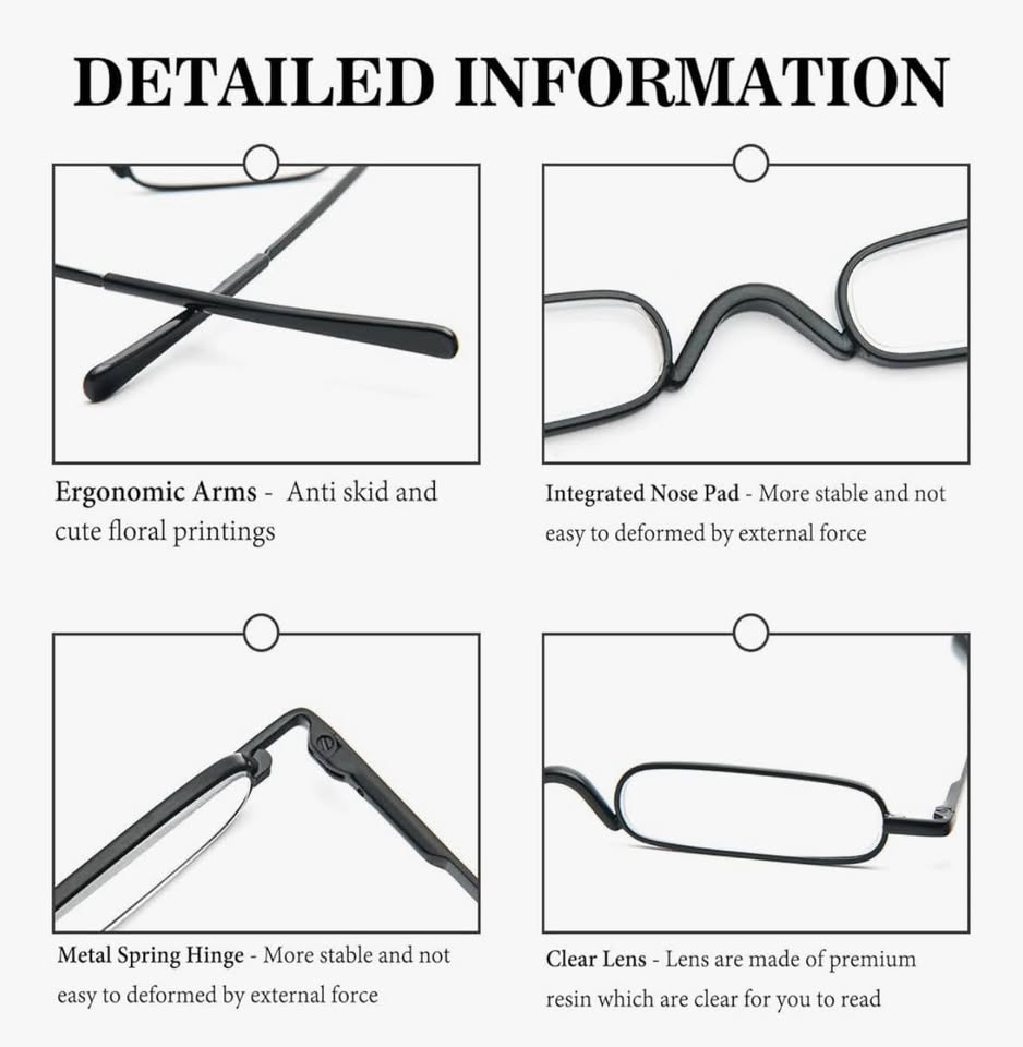 2 pack silm mini metal reading glasses compact lightweight portable readers with