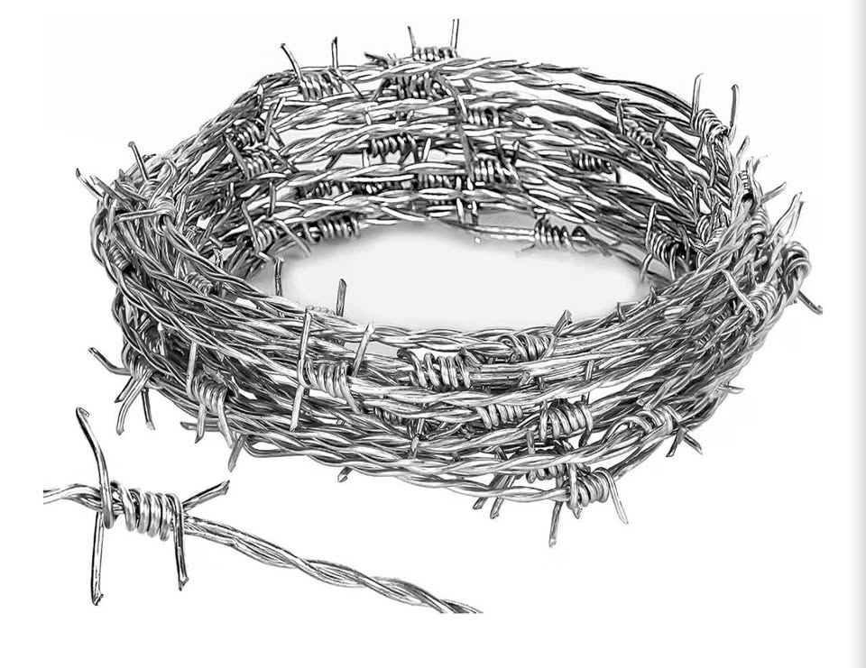 Barbed Wire Roll - Razor Fence for Outdoor, Repellent and Crafts, 25 Feet 18 Gau