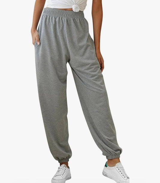 Women's Casual Sweatpant Sport Jogging Cuffed Trousers High Waist Loose Pants Co