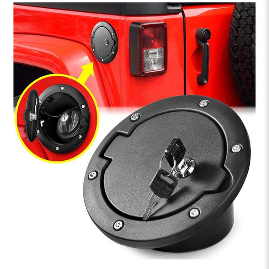 Fuel Filler Door Locking Gas Tank Cap Cover Compatible with Jeep Wrangler Access