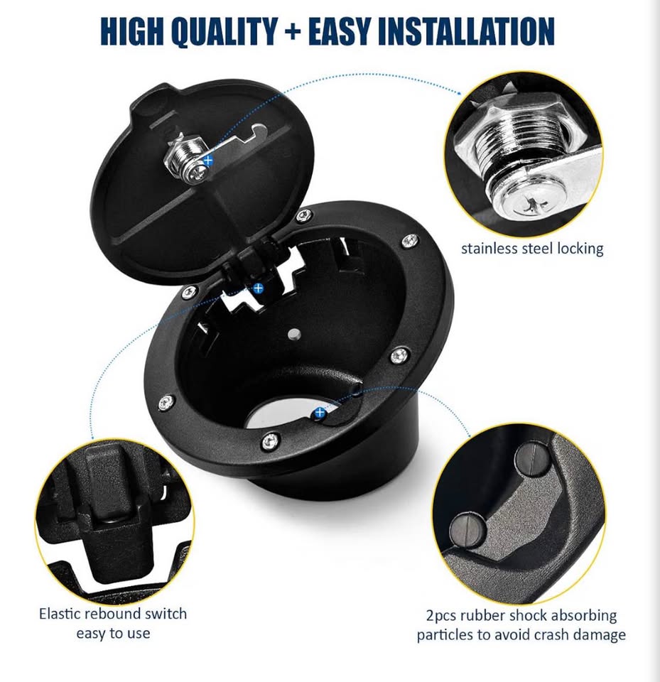 Fuel Filler Door Locking Gas Tank Cap Cover Compatible with Jeep Wrangler Access