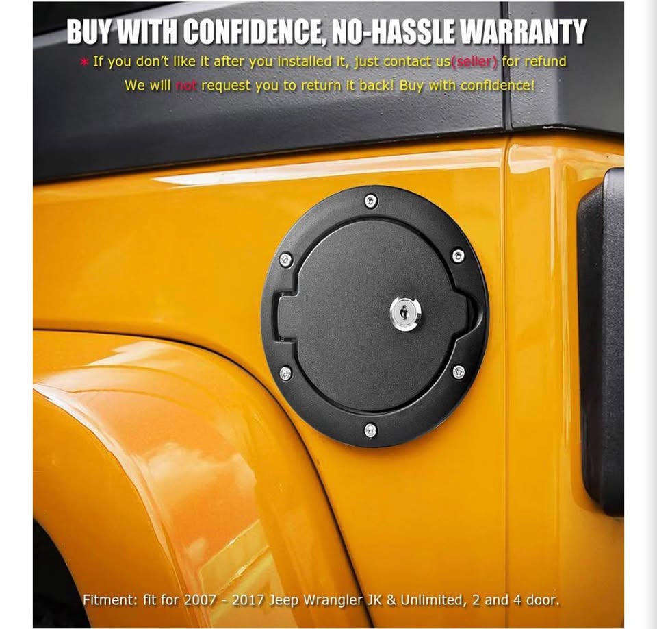 Fuel Filler Door Locking Gas Tank Cap Cover Compatible with Jeep Wrangler Access