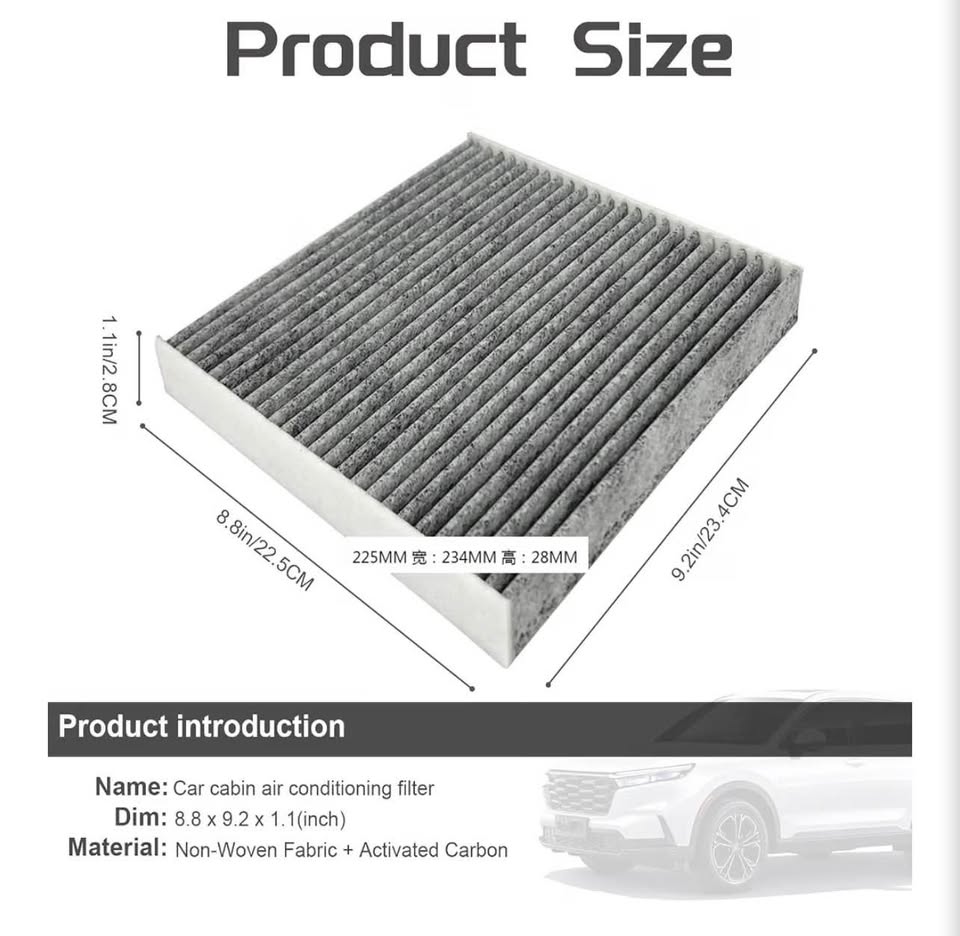 Activated Carbon Car Cabin Air Conditioning Filter