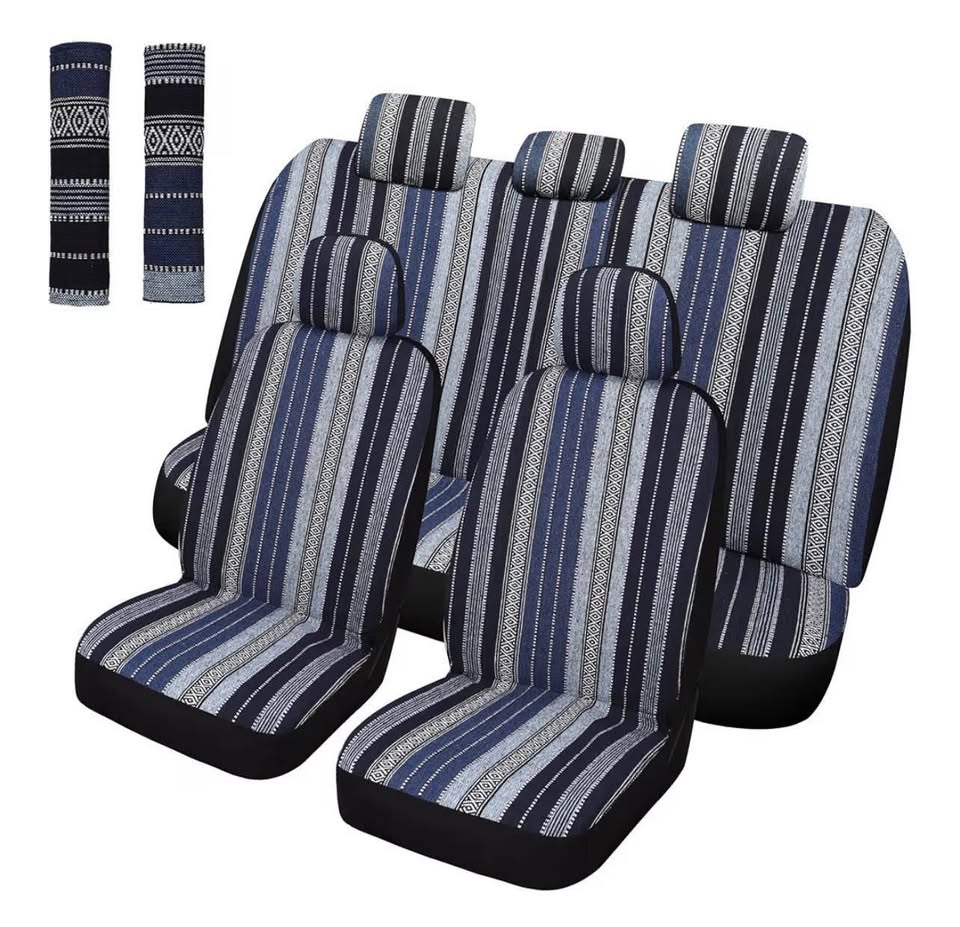 Pariitadin Baja Saddle Blanket Car Seat Covers Full Set with Seat Belt Pads