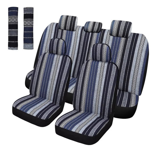 Pariitadin Baja Saddle Blanket Car Seat Covers Full Set with Seat Belt Pads