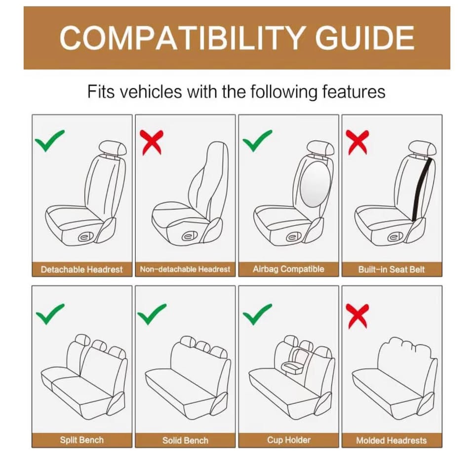 Pariitadin Baja Saddle Blanket Car Seat Covers Full Set with Seat Belt Pads