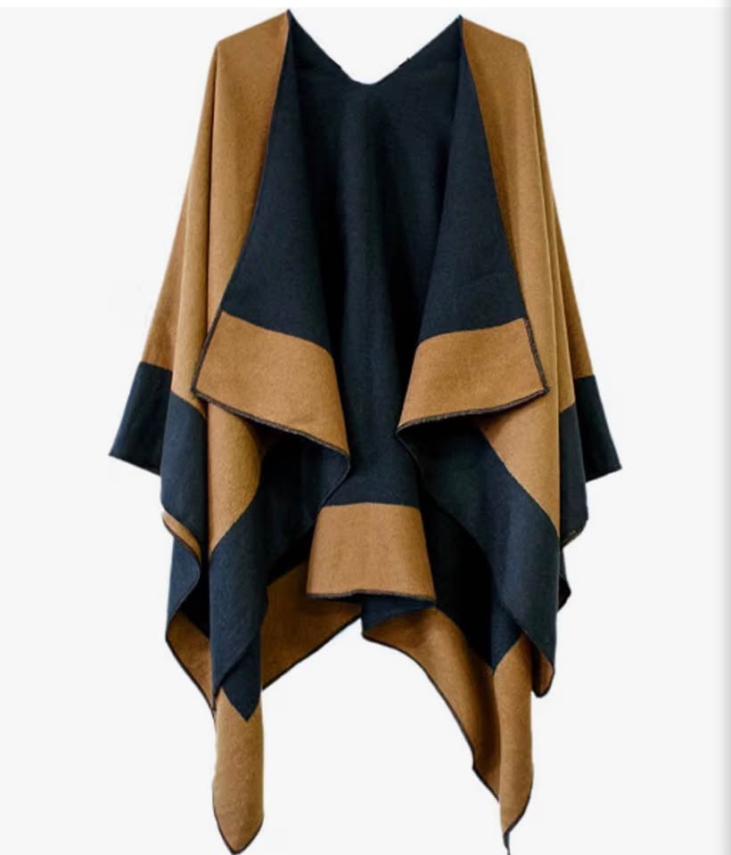 Women's Shawl Wrap Poncho Ruana Cape Cardigan Sweater Open Front for Fall Winter