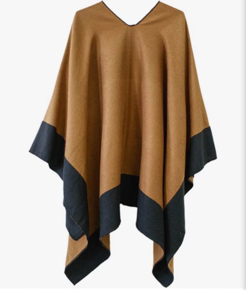 Women's Shawl Wrap Poncho Ruana Cape Cardigan Sweater Open Front for Fall Winter