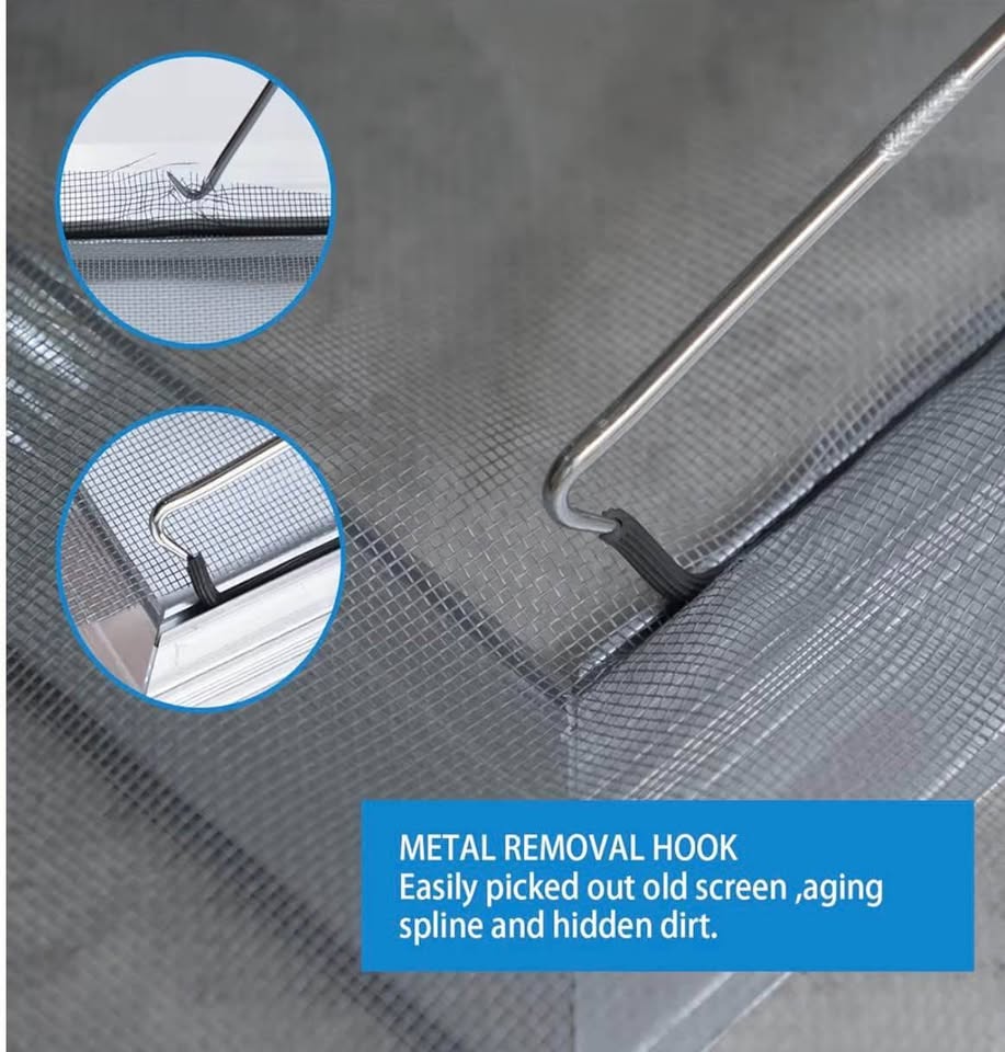 Screen Repair Kit - Screen Roller Tool with Bearing, Screen Retainer Spline(32ft