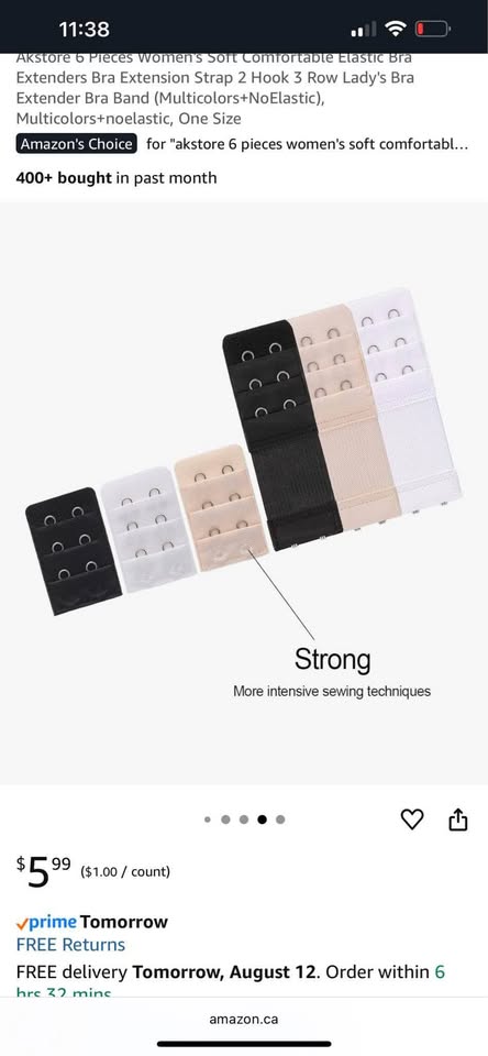 6 pcs Women's soft comfortable elastic bra extenders