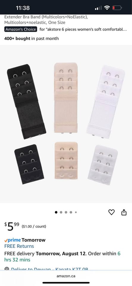 6 pcs Women's soft comfortable elastic bra extenders