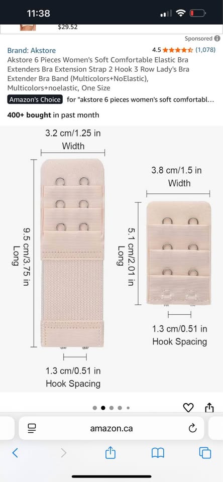 6 pcs Women's soft comfortable elastic bra extenders