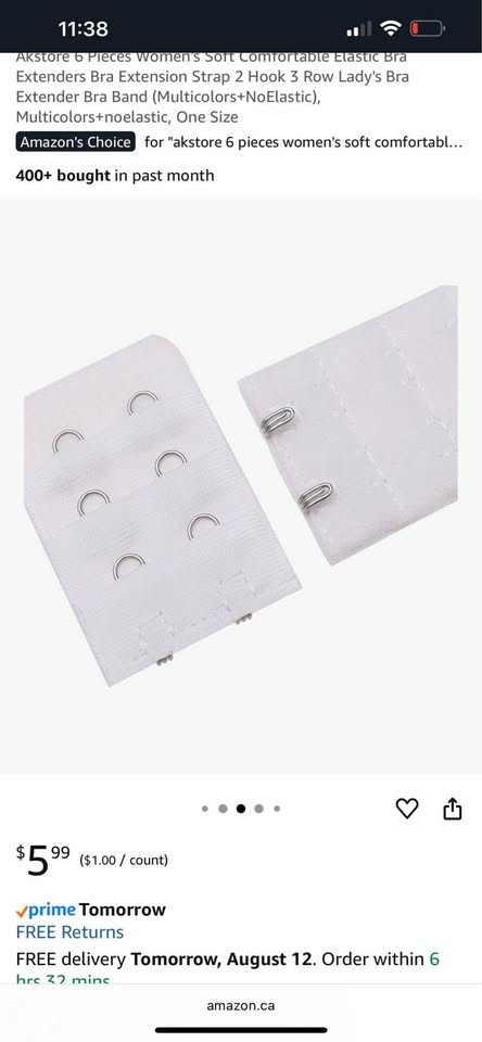 6 pcs Women's soft comfortable elastic bra extenders