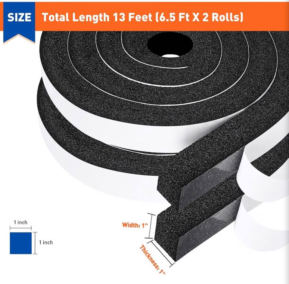 AC Foam Tape (1 in x 1 in x 13 ft)