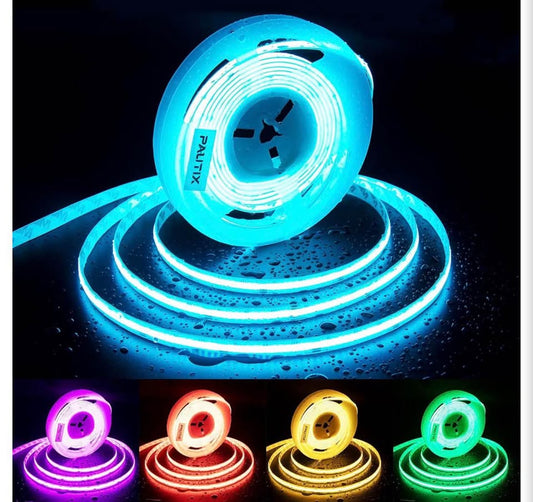 RGB COB LED Strip Light IP65 Waterproof,UL Listed 24V Color Changing Flexible Ta