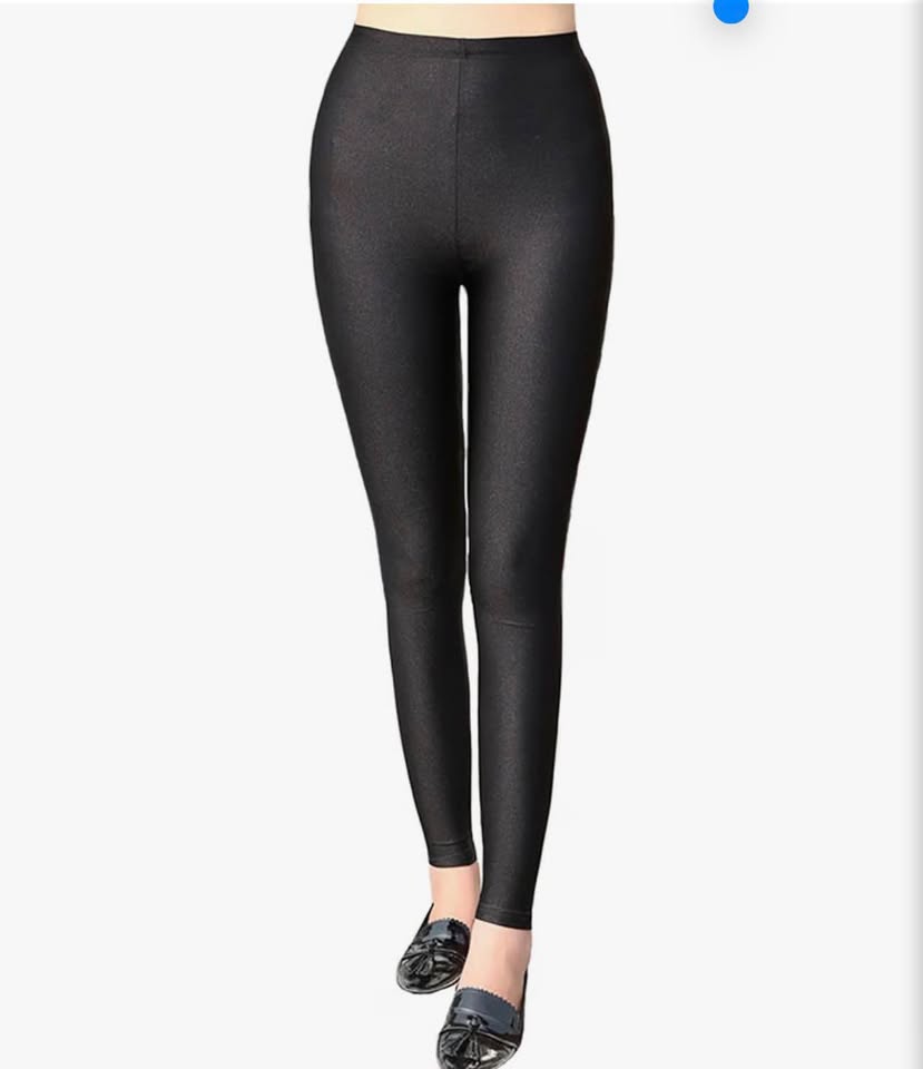 Pnadty Women's Neon Yoga Pants Shiny Skinny Elastic Stretch Leggings Tummy Contr