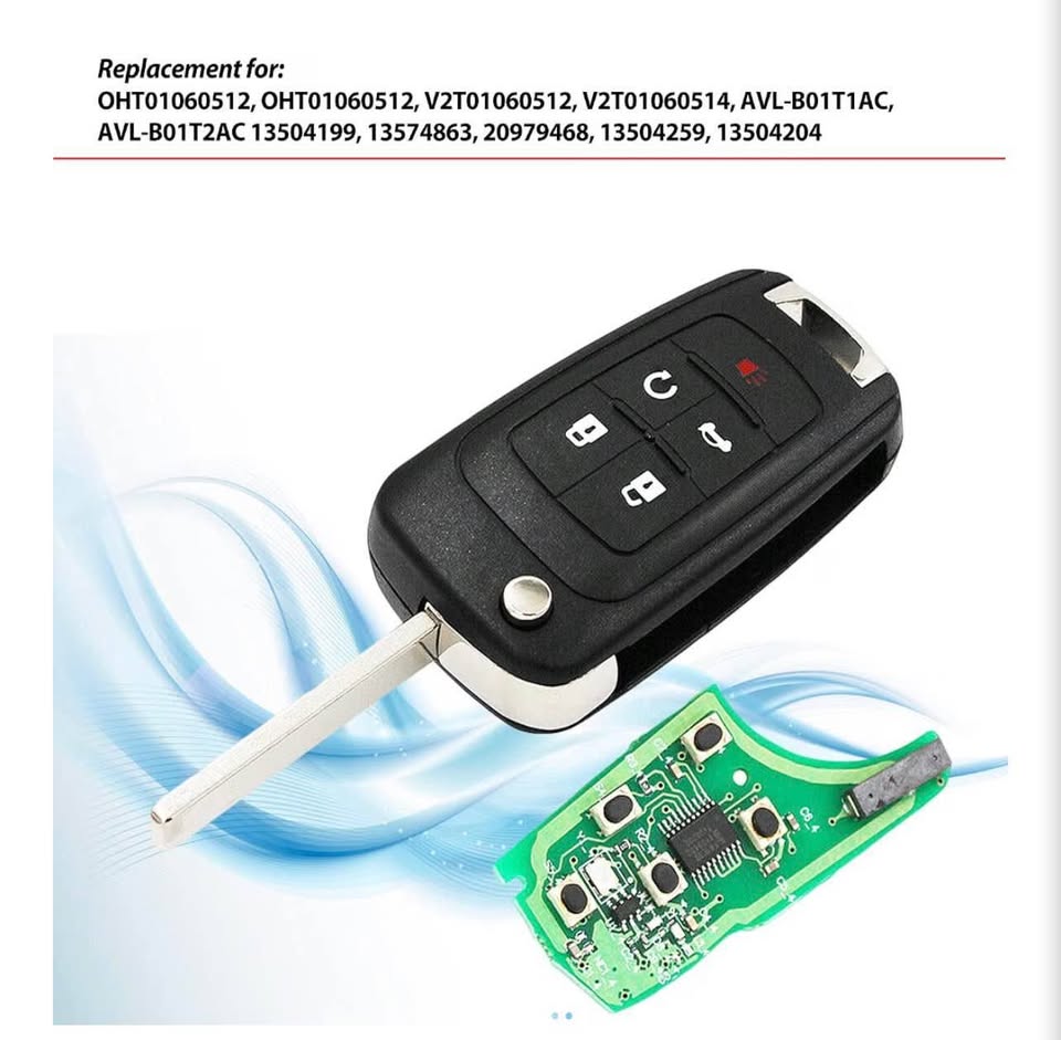 Replacement 5-Button Flip Key Fob for Chevrolet, GMC, and Buick