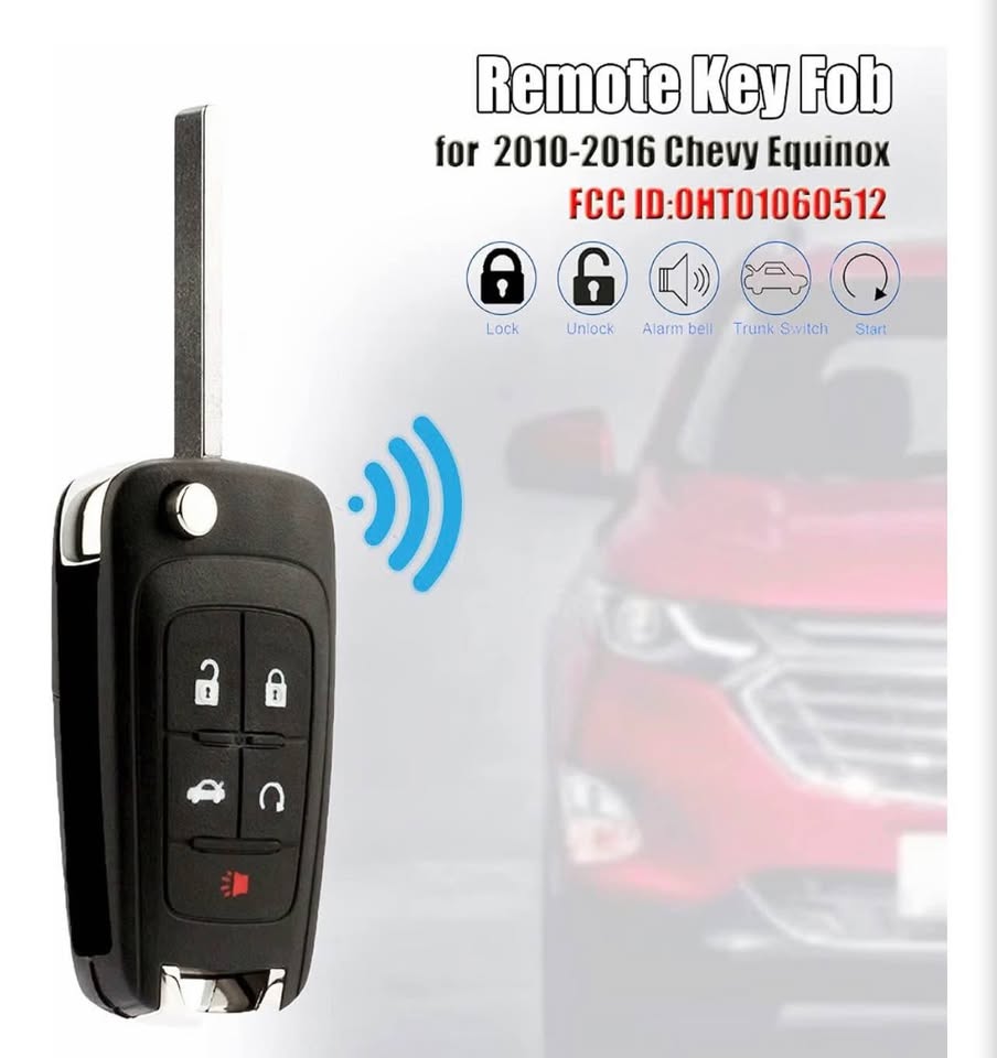 Replacement 5-Button Flip Key Fob for Chevrolet, GMC, and Buick