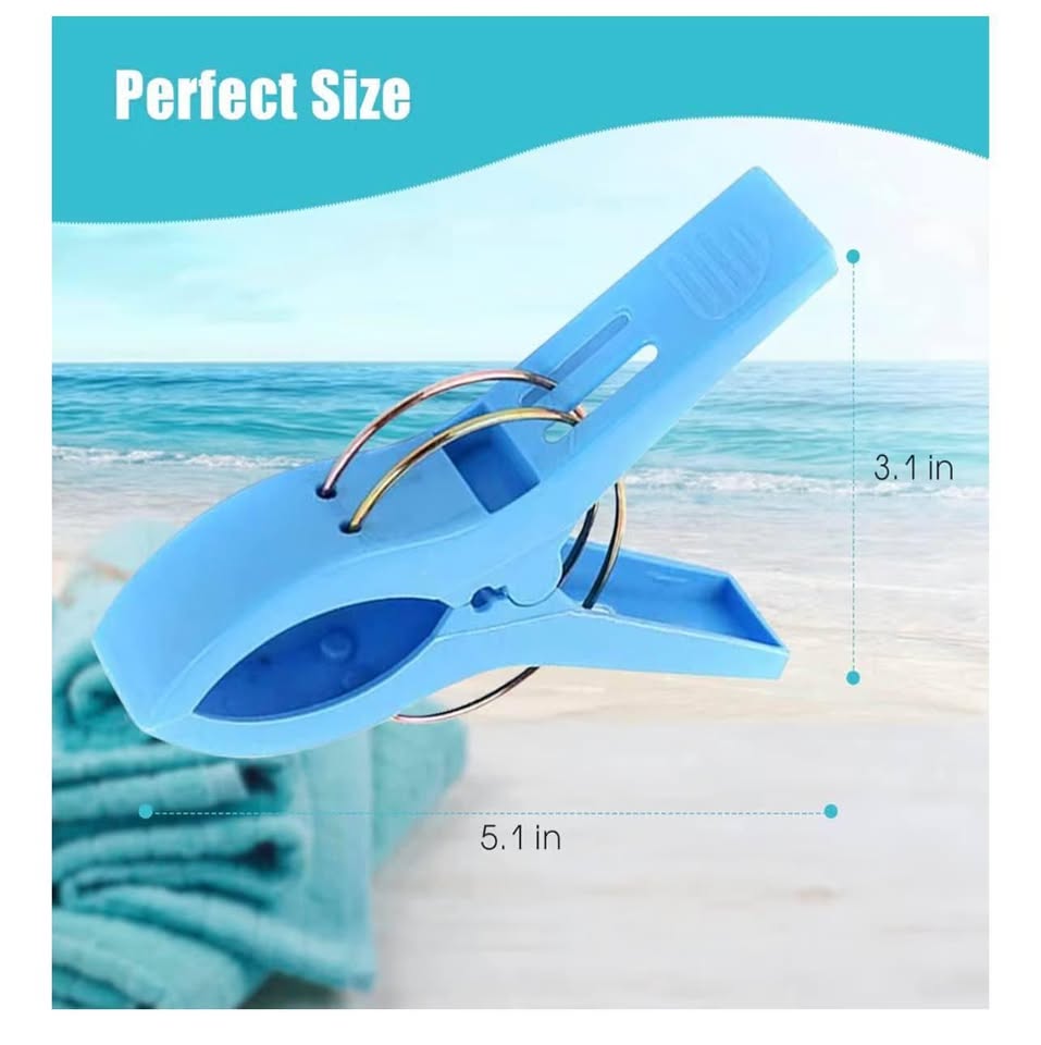 Beach Towel Clips, 8 Pack Beach Clips for Beach Chair Colorful Plastic Clothes P
