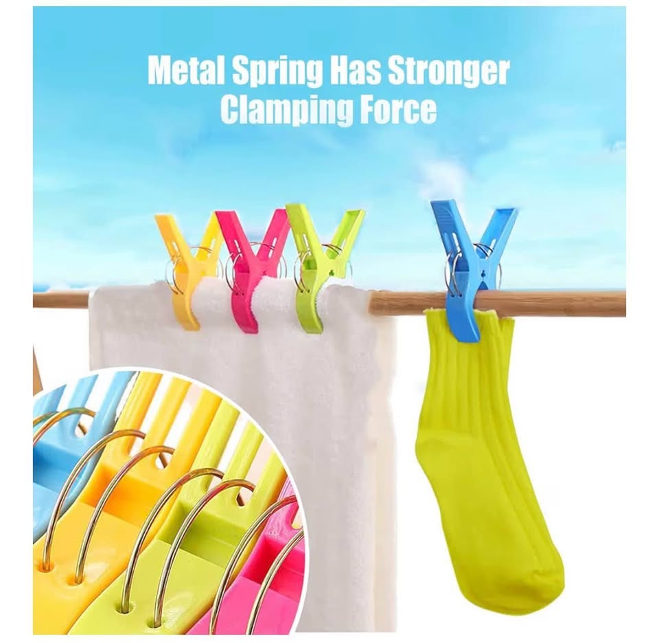 Beach Towel Clips, 8 Pack Beach Clips for Beach Chair Colorful Plastic Clothes P