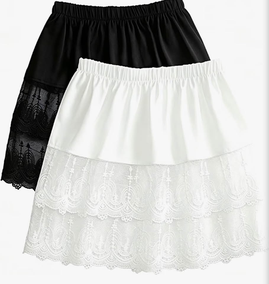 Lace Trim Skirt Extenders - Set of 2