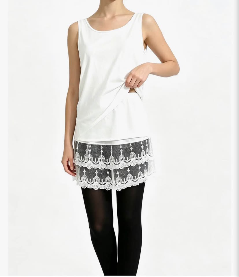 Lace Trim Skirt Extenders - Set of 2