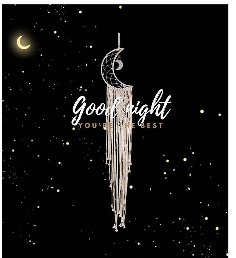 Dream Catchers, Moon Dream Catcher with Lights-Macrame Dreamcatcher Bedroom Wall
