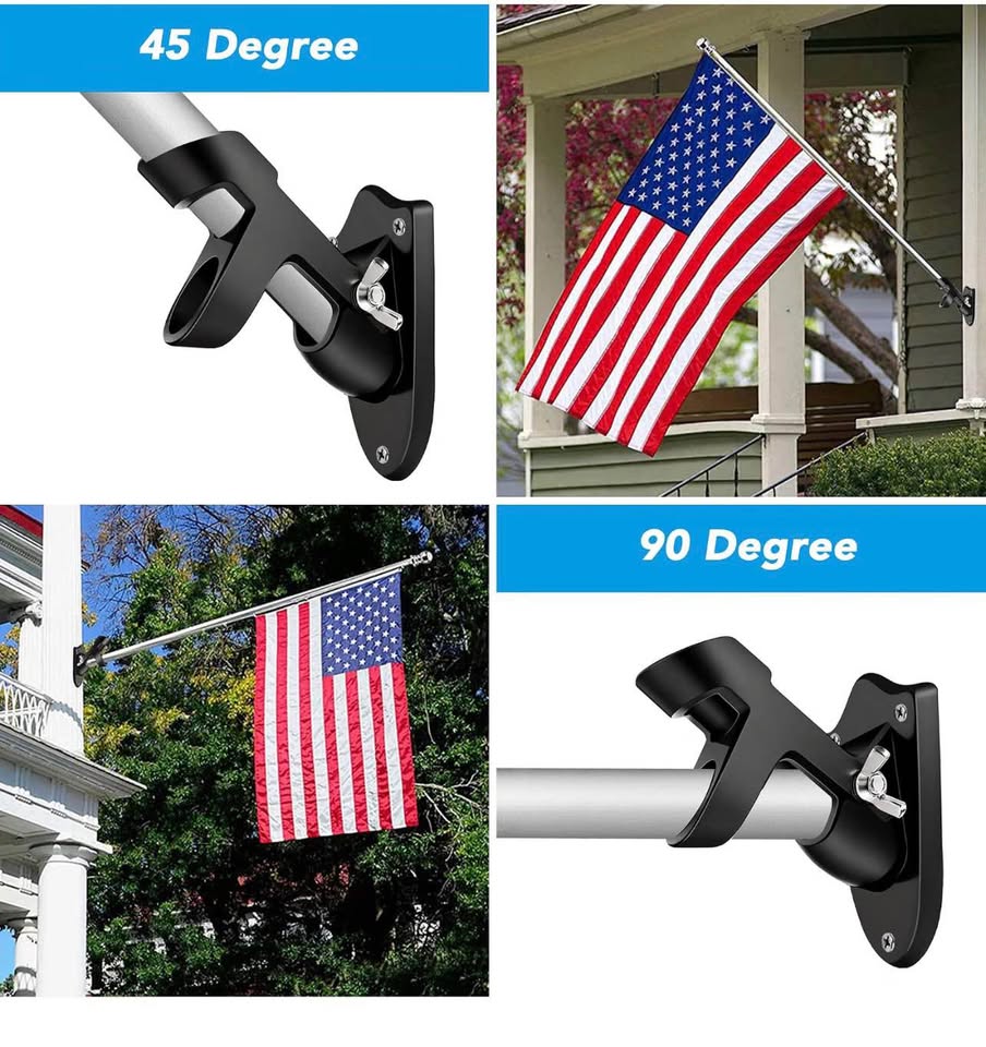Heavy Duty Aluminum Alloy Two-Position Flag Pole Holder Bracket
